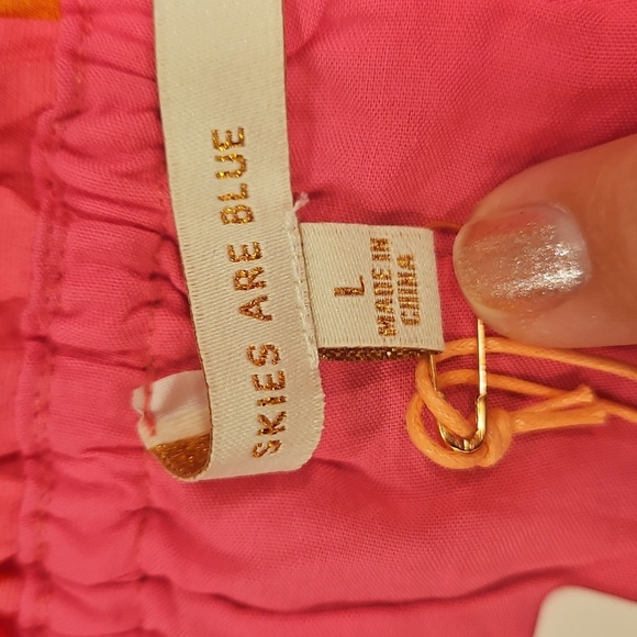 💕SKIES ARE BLUE💕 Tropical Print Skirt ~ Pretty In Pink Large L NWT - Picture 10 of 12